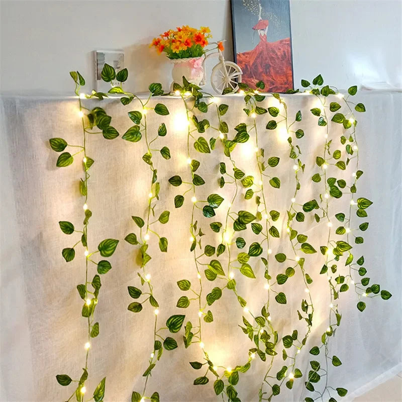 Flower Green Leaf String Lights