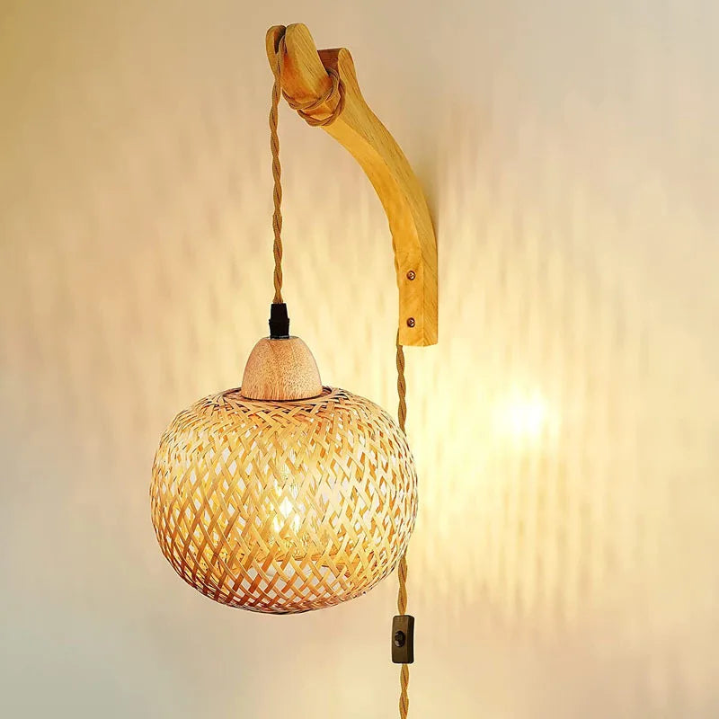 Bamboo Lantern Wall Lamp