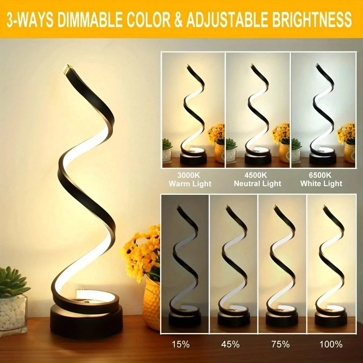 Ava - Table Lamp Modern Spiral LED