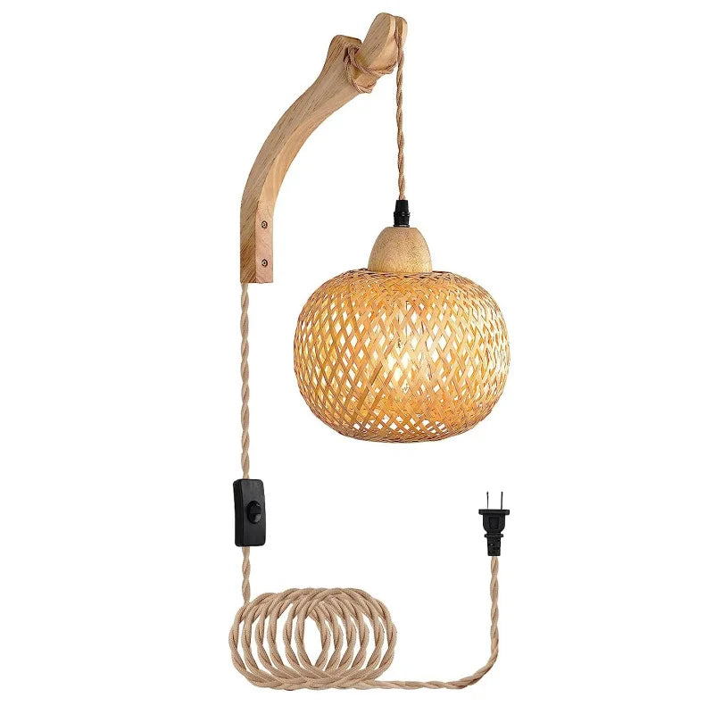 Bamboo Lantern Wall Lamp